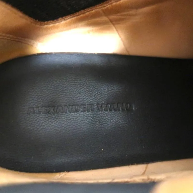 Alexander Wang Kori Stiefelette Ocker Wildleder Größe 38.5 Chelsea Bootie mit Ausschnitt an der Ferse