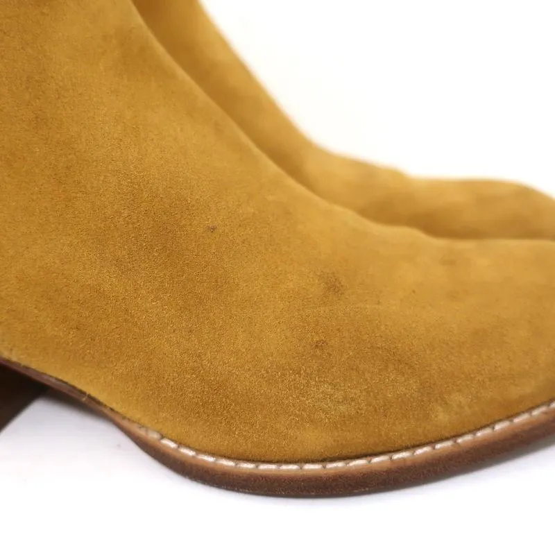 Alexander Wang Kori Stiefelette Ocker Wildleder Größe 38.5 Chelsea Bootie mit Ausschnitt an der Ferse