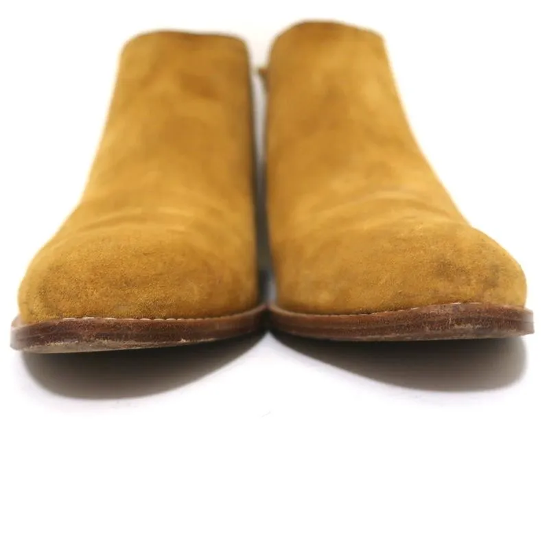 Alexander Wang Kori Stiefelette Ocker Wildleder Größe 38.5 Chelsea Bootie mit Ausschnitt an der Ferse