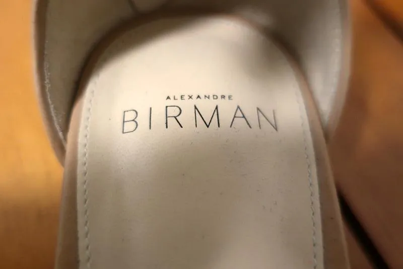 Alexandre Birman Gladiatoren-Sandalen Beige Aalhaut Größe 38,5 Schnürung Flach