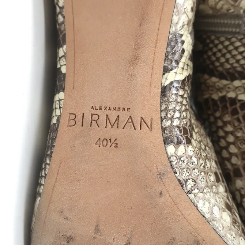 Alexandre Birman Millen Kitten Heel Stiefelette Elfenbein-Schlangenleder Größe 40.5