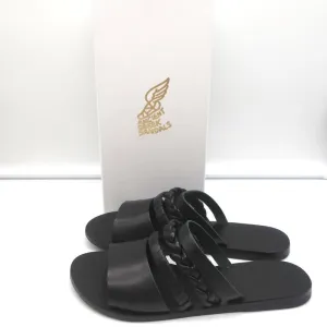 Ancient Greek Sandals Helene Sandalen Schwarz Geflochtenes Leder Größe 38