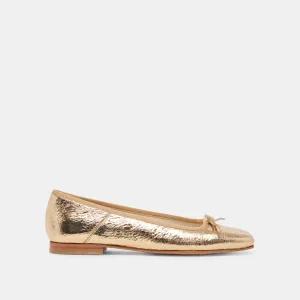 ANISA BALLERINAS GOLD GESTRESSTES LEDER