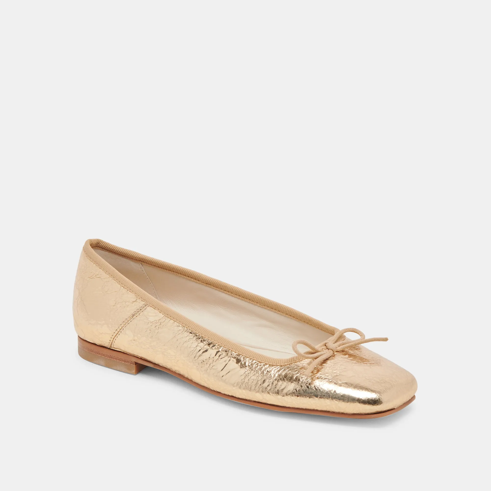 ANISA BALLERINAS GOLD GESTRESSTES LEDER