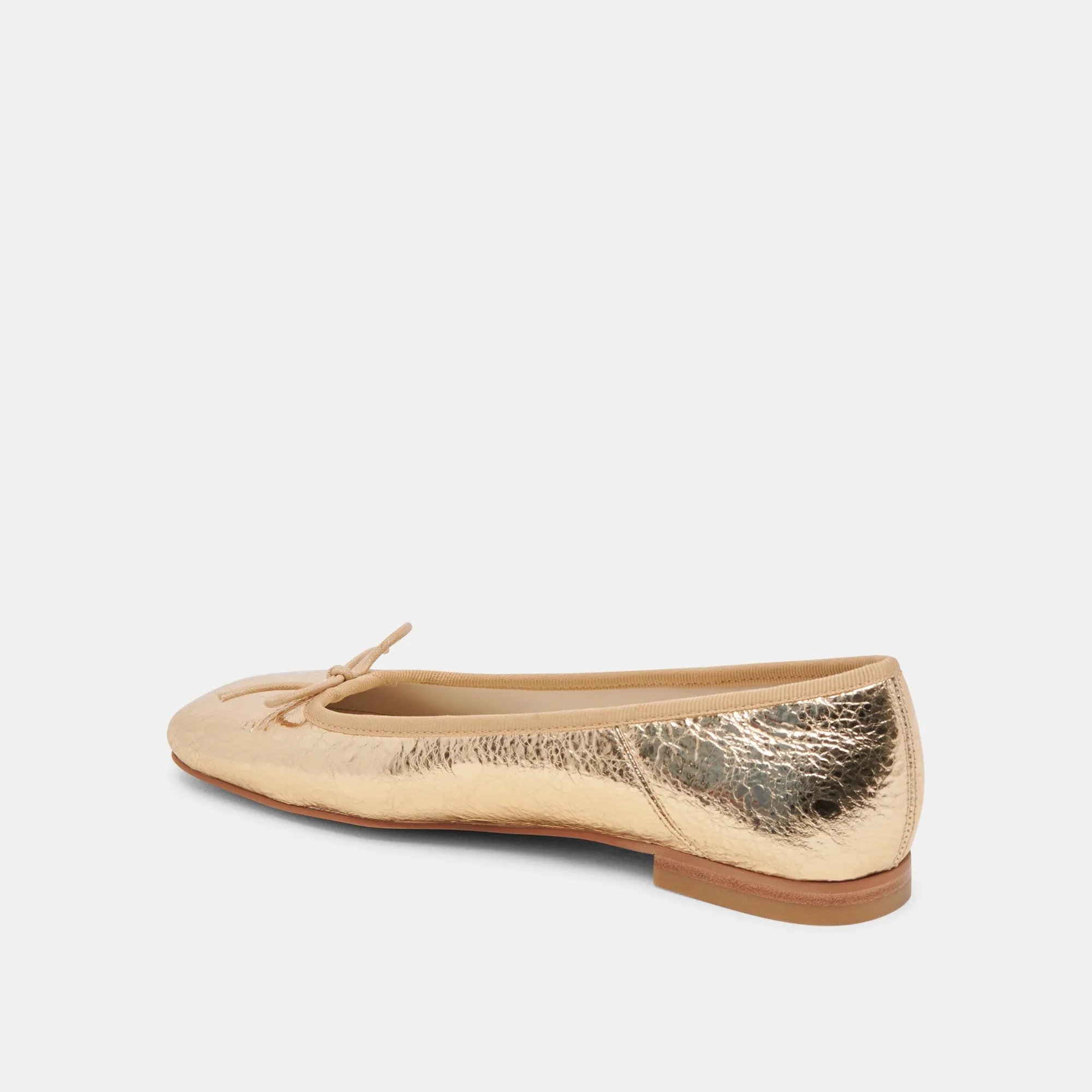 ANISA BALLERINAS GOLD GESTRESSTES LEDER