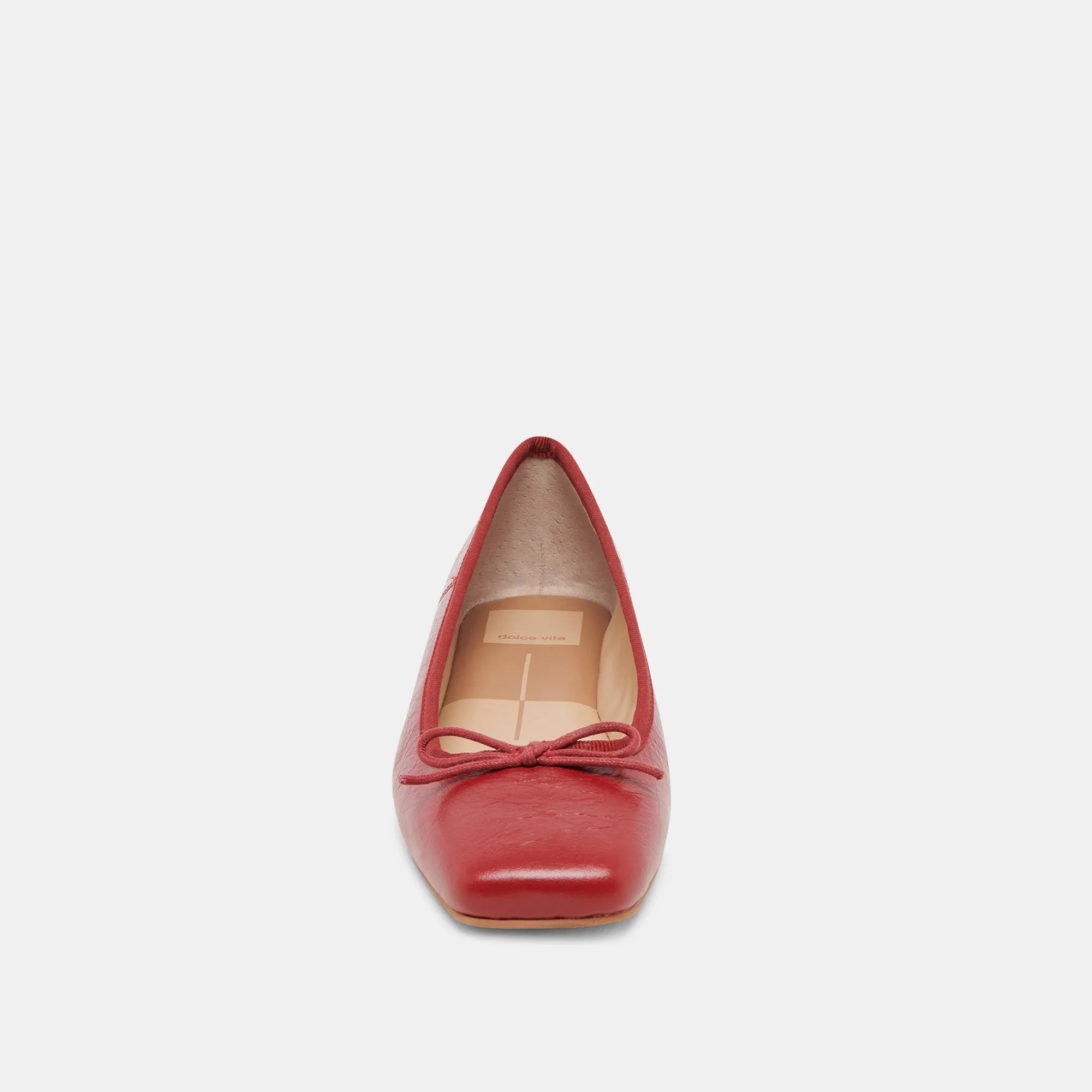 ANISA BALLETTFLATS ROT KREMPELNDES GLANZLEDER