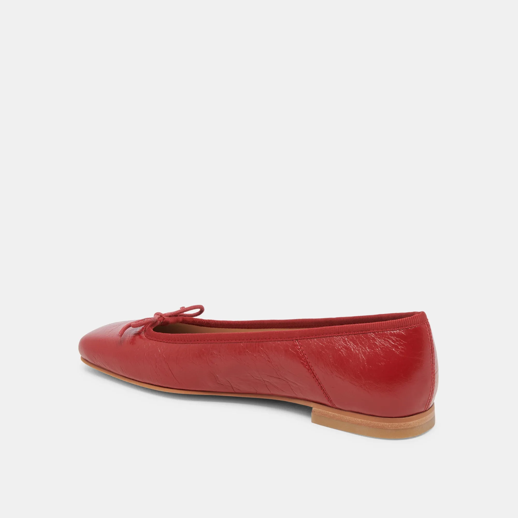 ANISA BALLETTFLATS ROT KREMPELNDES GLANZLEDER