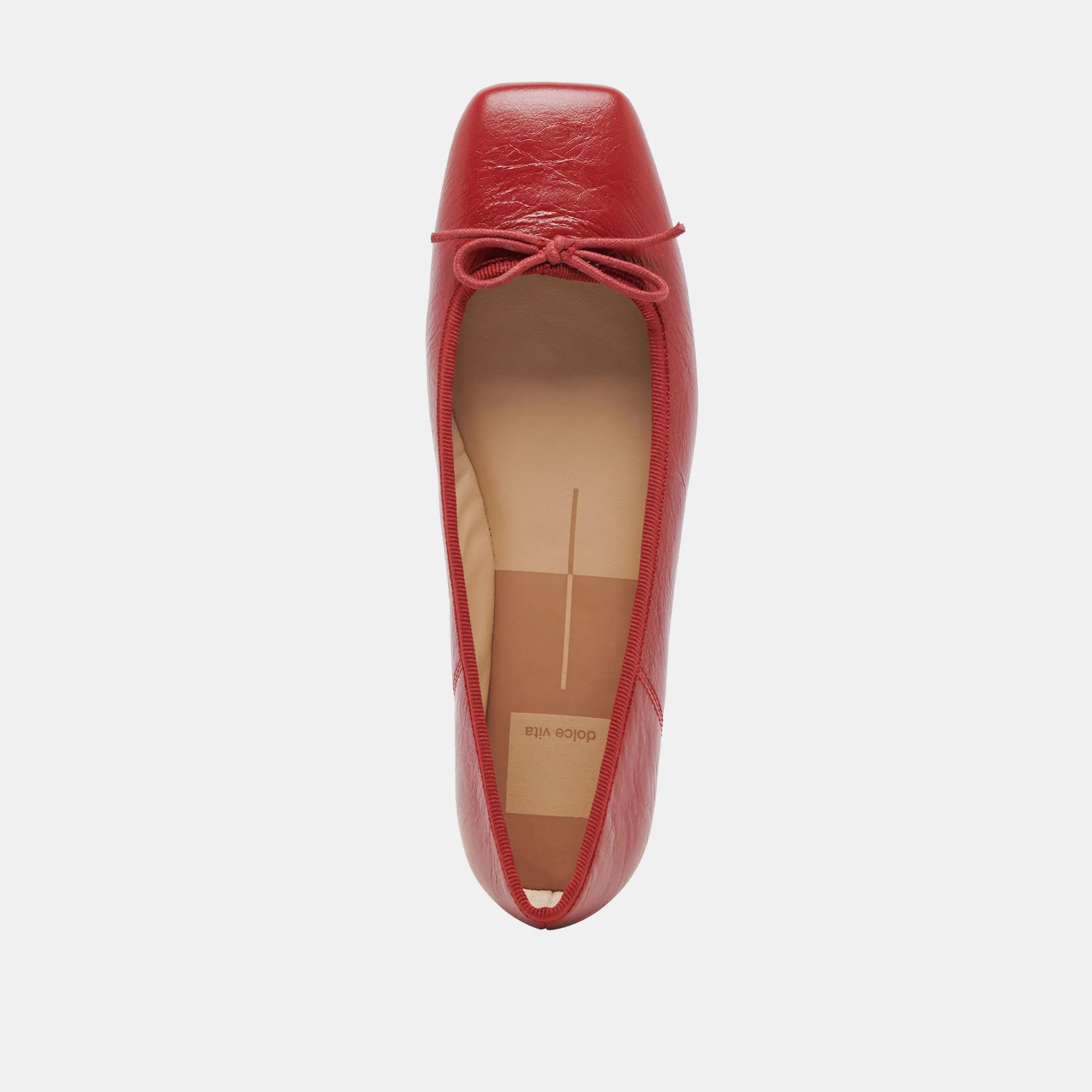 ANISA BALLETTFLATS ROT KREMPELNDES GLANZLEDER