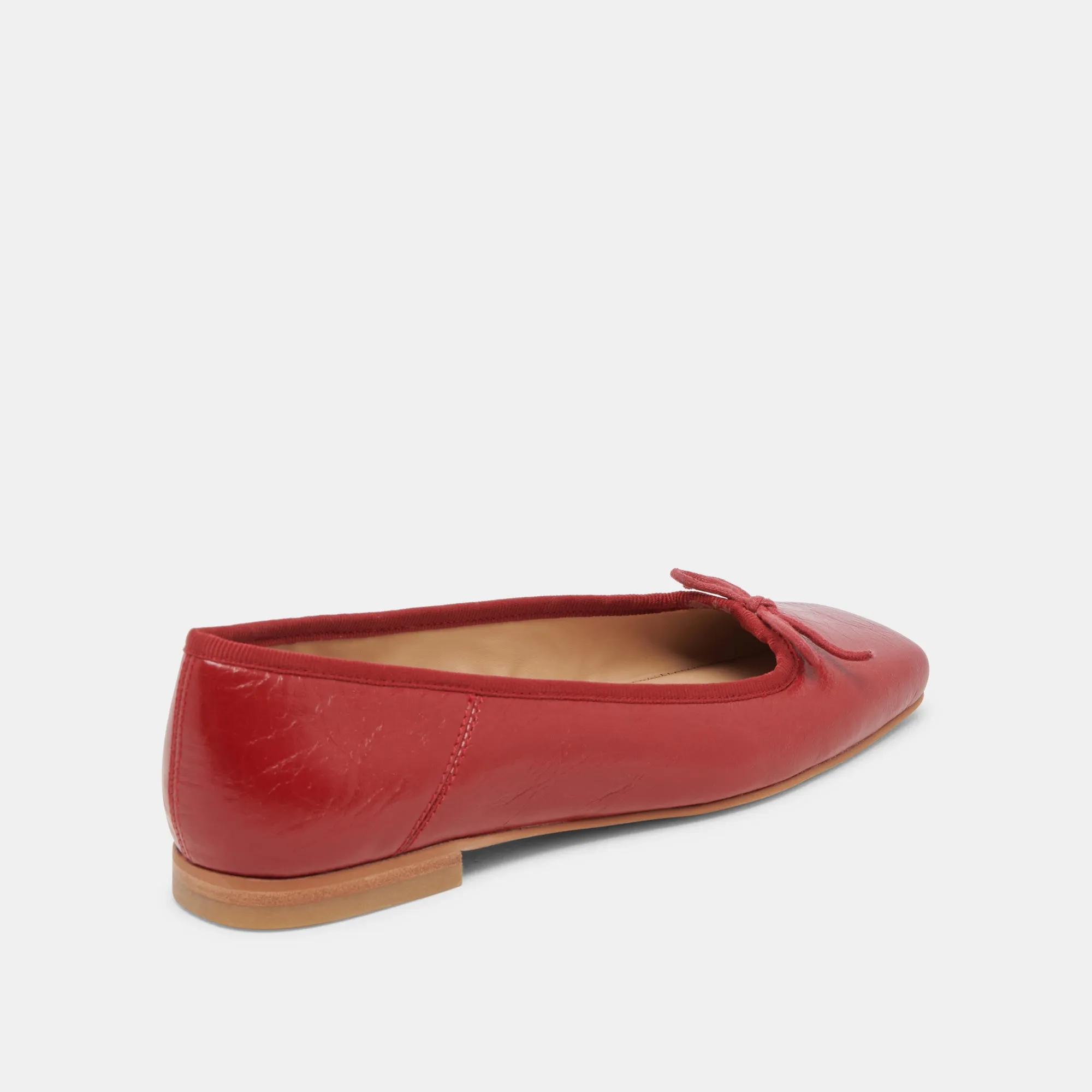 ANISA BALLETTFLATS ROT KREMPELNDES GLANZLEDER