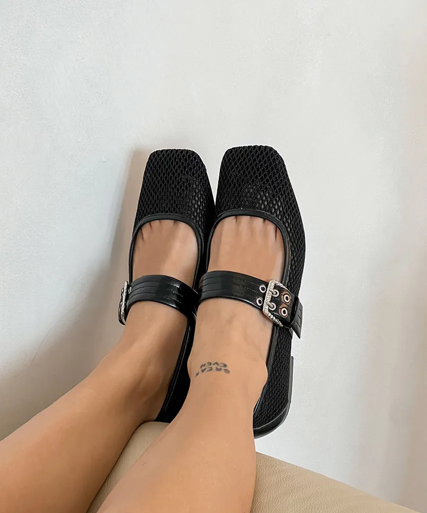 ARORA BALLET FLATS ONYX GEWEBTES MESH