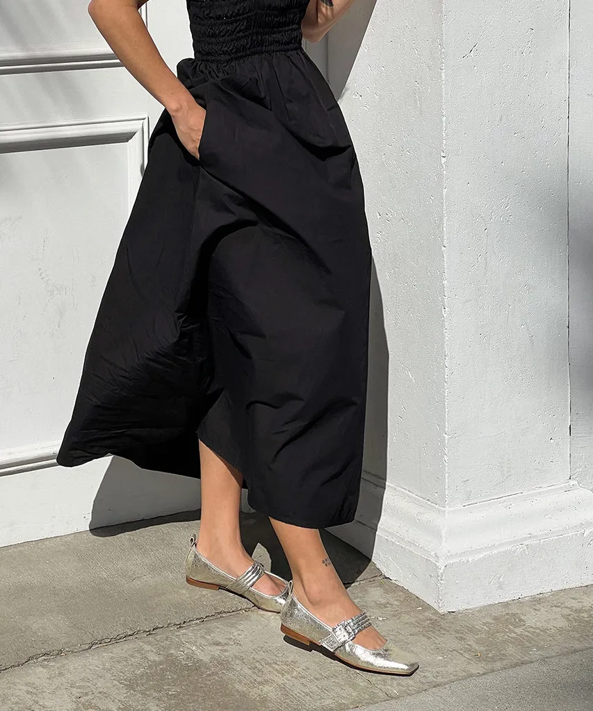ARORA BALLETFLATS PLATIN GESTRESSTES LEDER