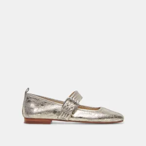 ARORA BALLETFLATS PLATIN GESTRESSTES LEDER