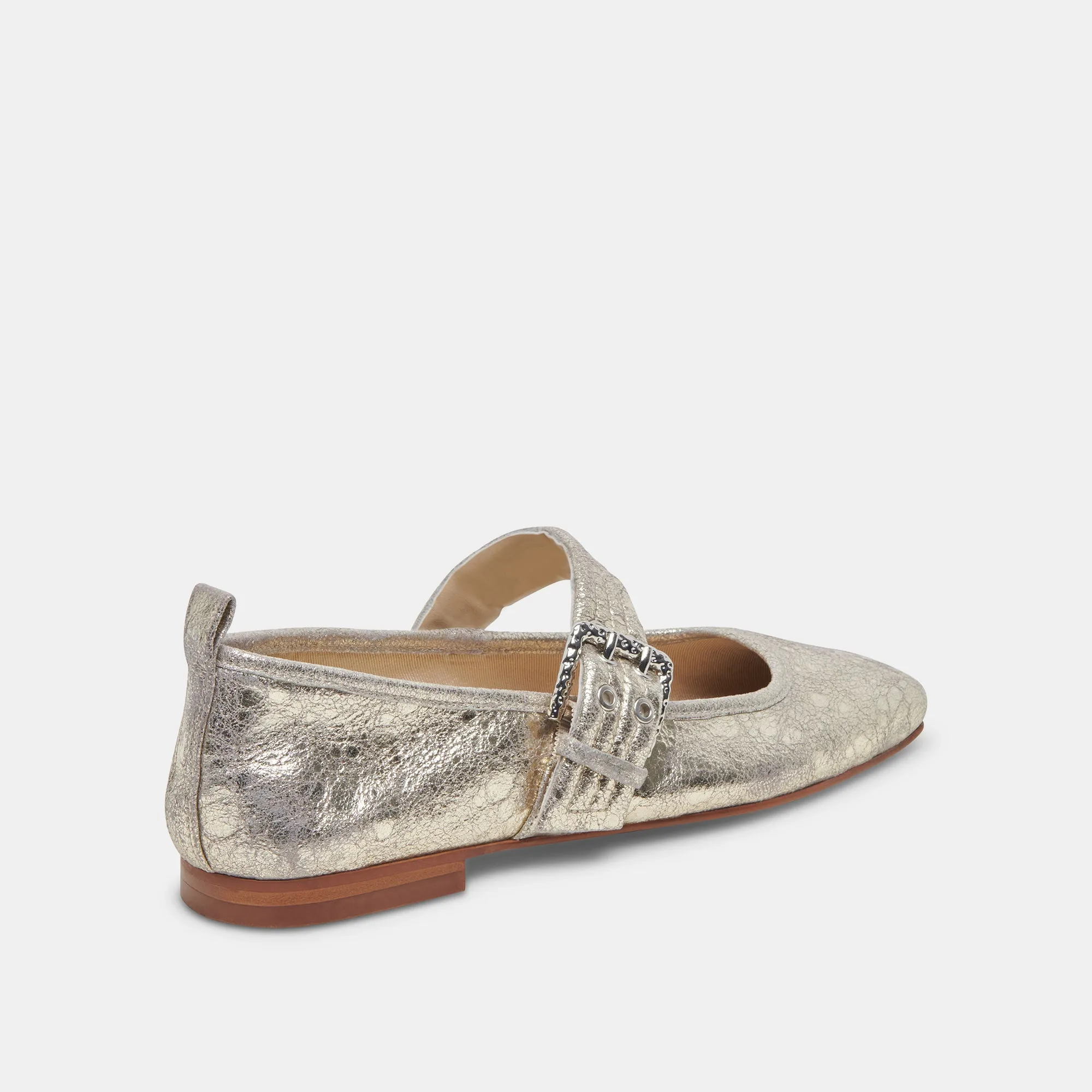 ARORA BALLETFLATS PLATIN GESTRESSTES LEDER