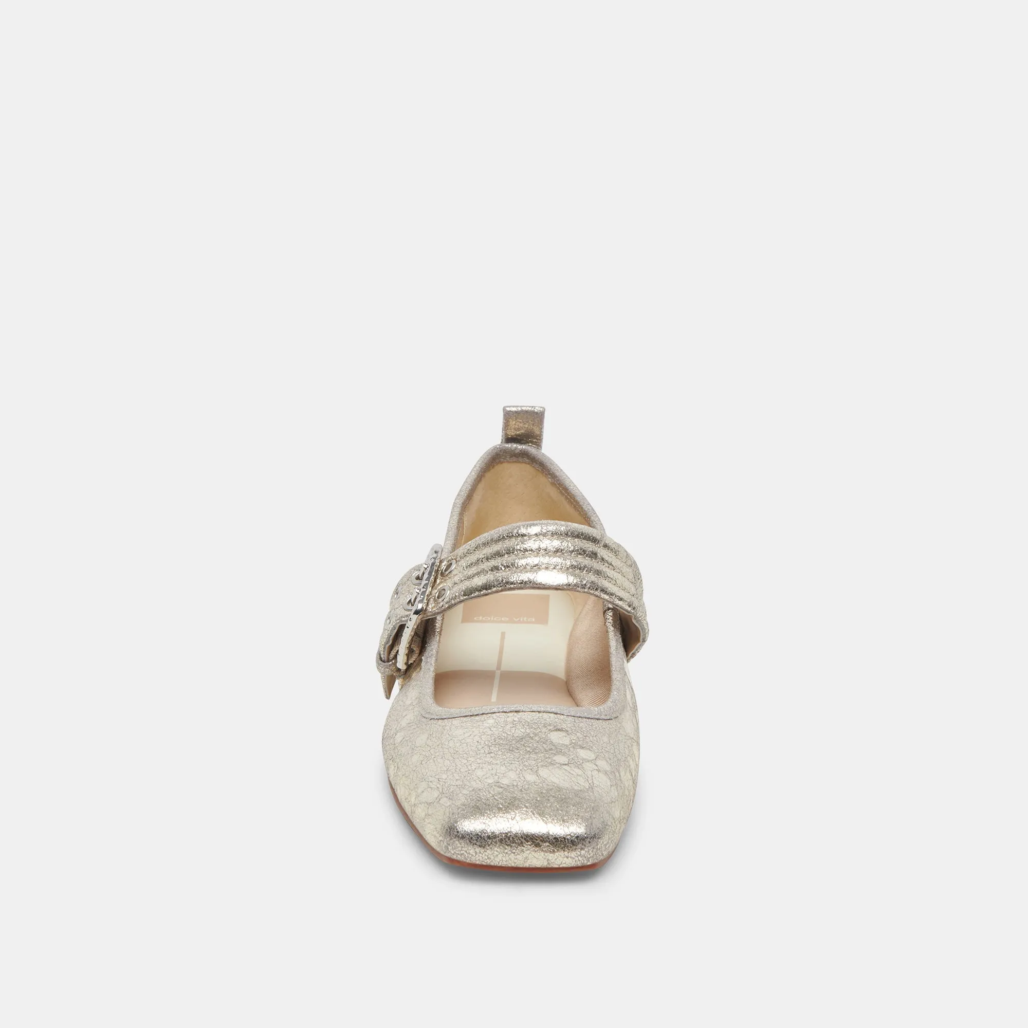 ARORA BALLETFLATS PLATIN GESTRESSTES LEDER