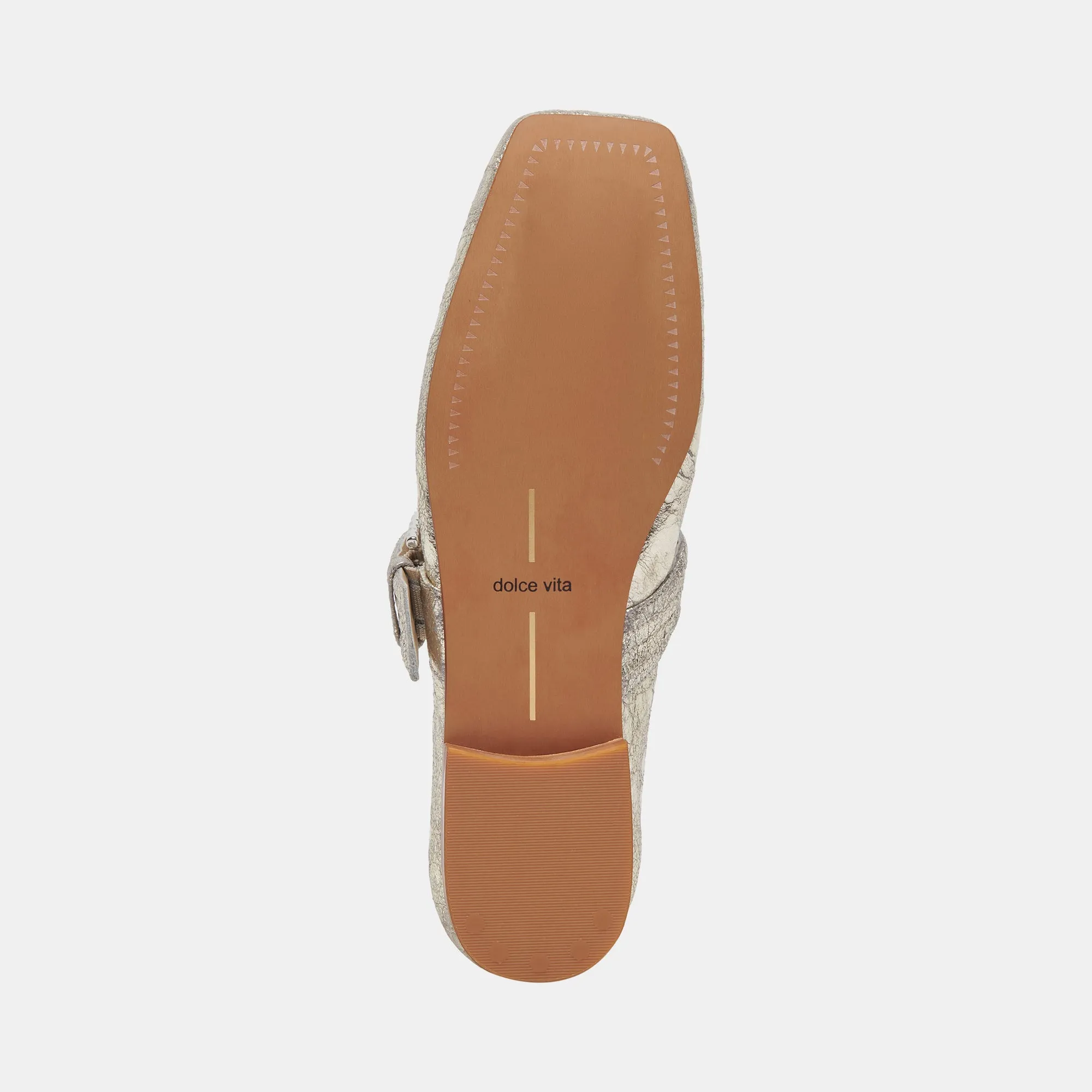 ARORA BALLETFLATS PLATIN GESTRESSTES LEDER