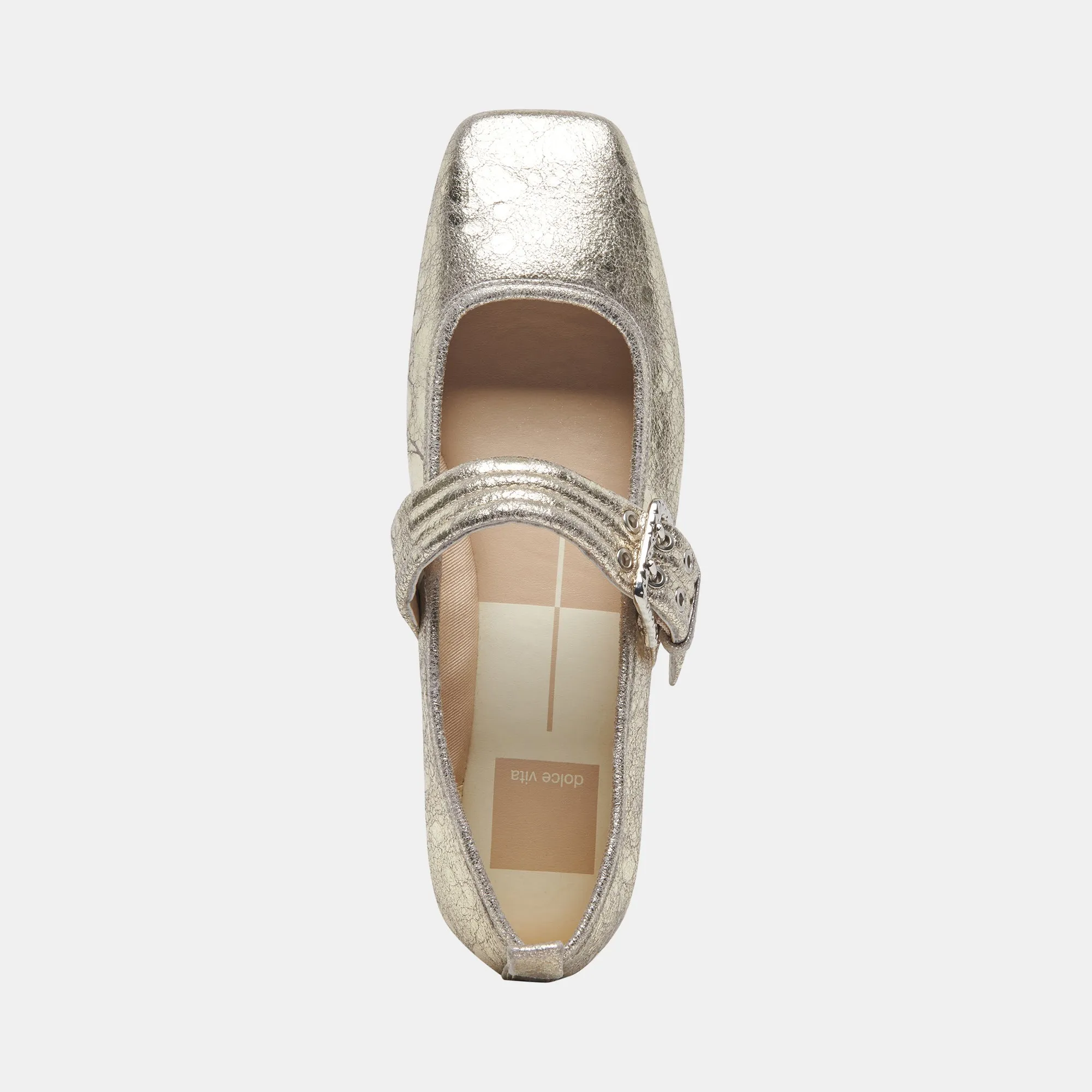 ARORA BALLETFLATS PLATIN GESTRESSTES LEDER