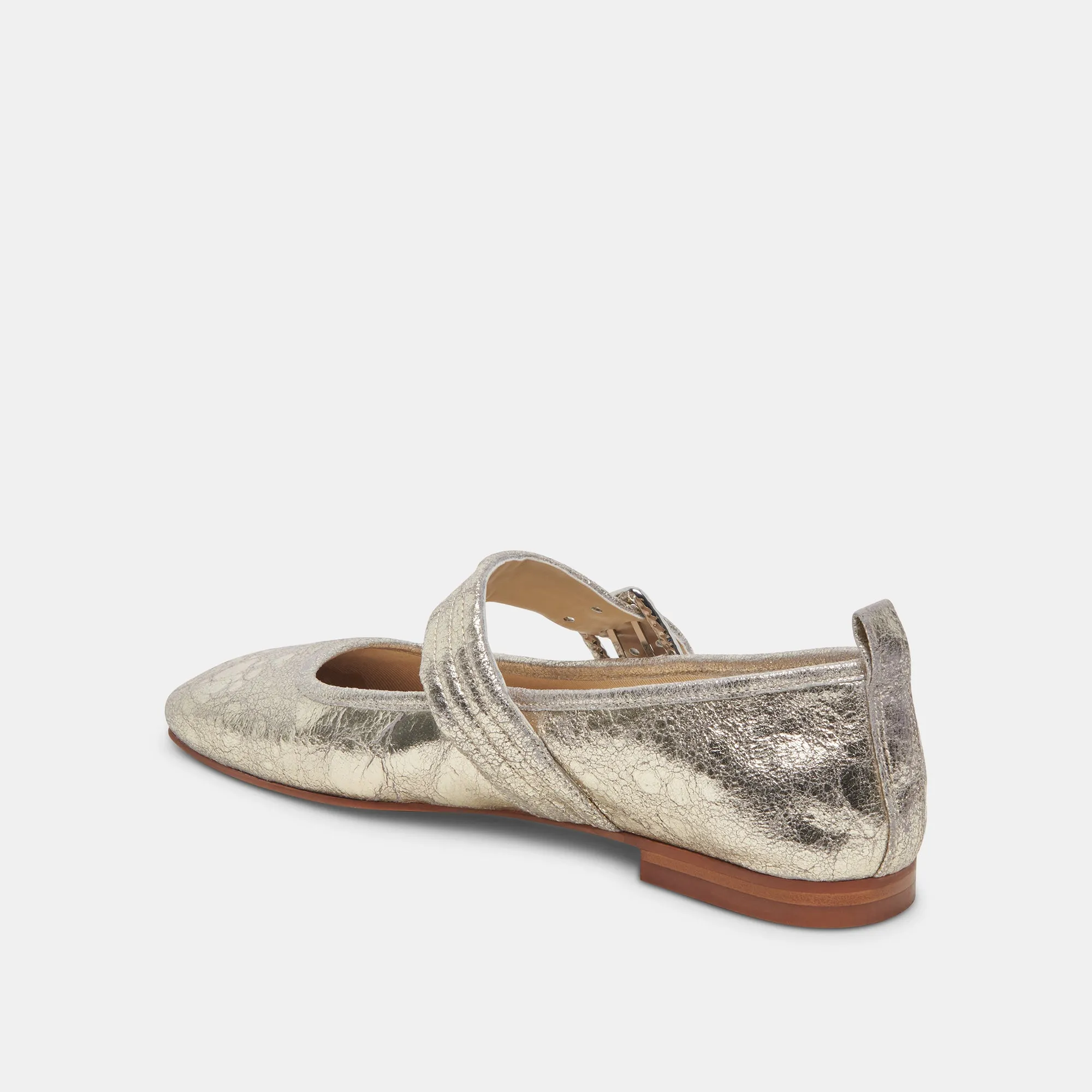 ARORA BALLETFLATS PLATIN GESTRESSTES LEDER