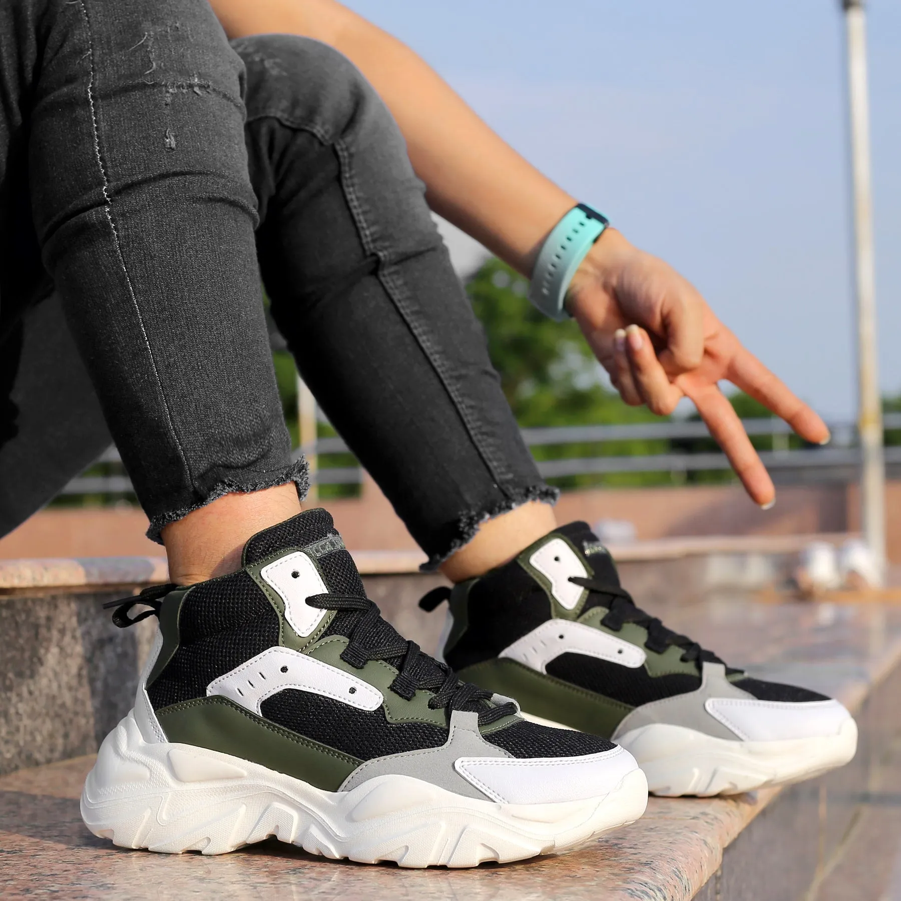 Bacca Bucci NYRA Mid-top Plateau-Mode-Sneaker für Damen | StreetWear Chunky Sneakers