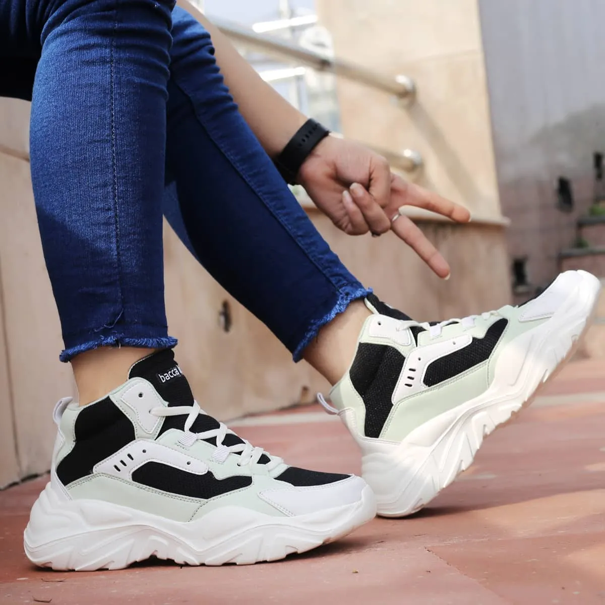 Bacca Bucci NYRA Mid-top Plateau-Mode-Sneaker Für Damen | StreetWear Chunky Sneakers