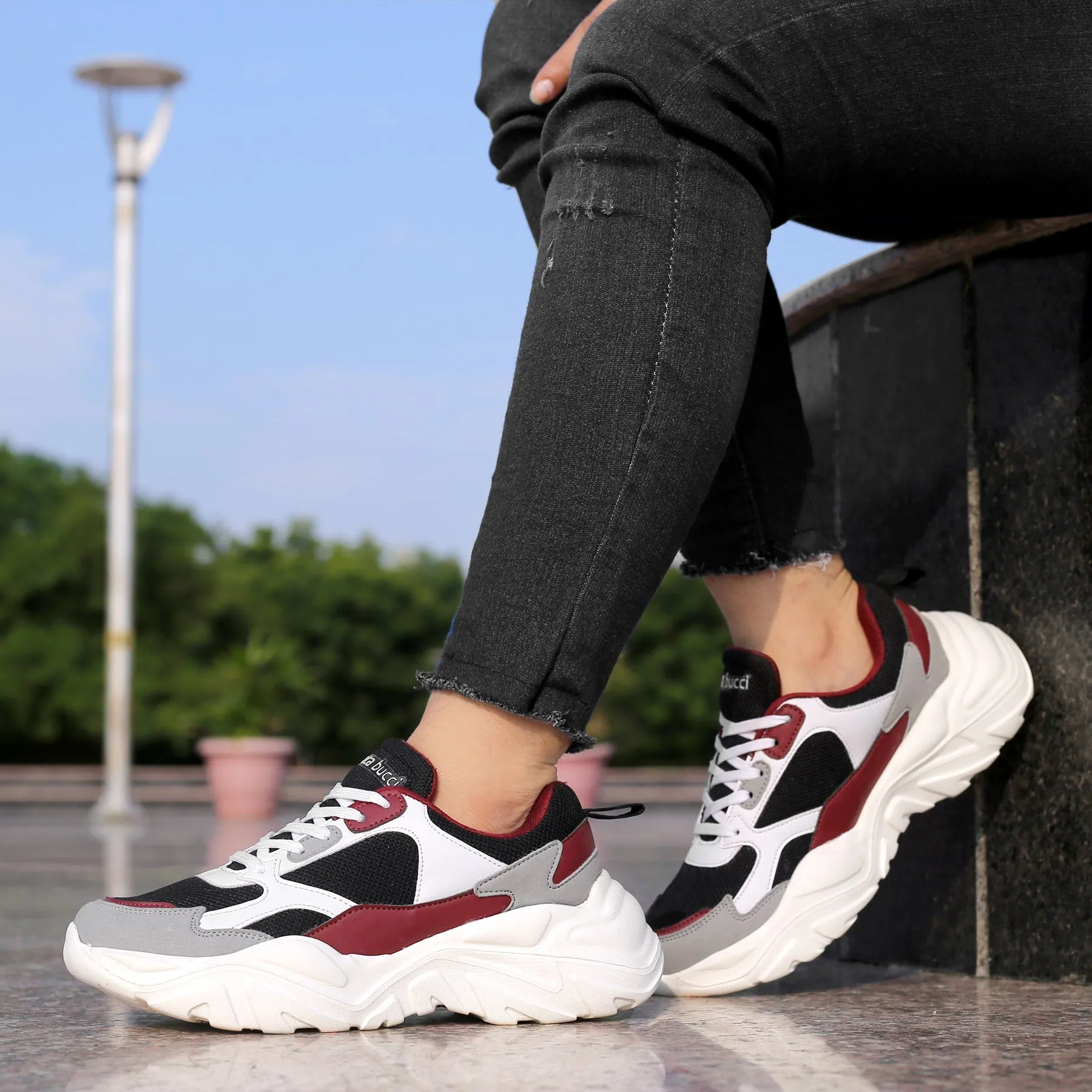 Bacca Bucci SPARK Low-Top Plateau-Sneaker im ColorBlock-Design für Damen | StreetWear Chunky Sneakers