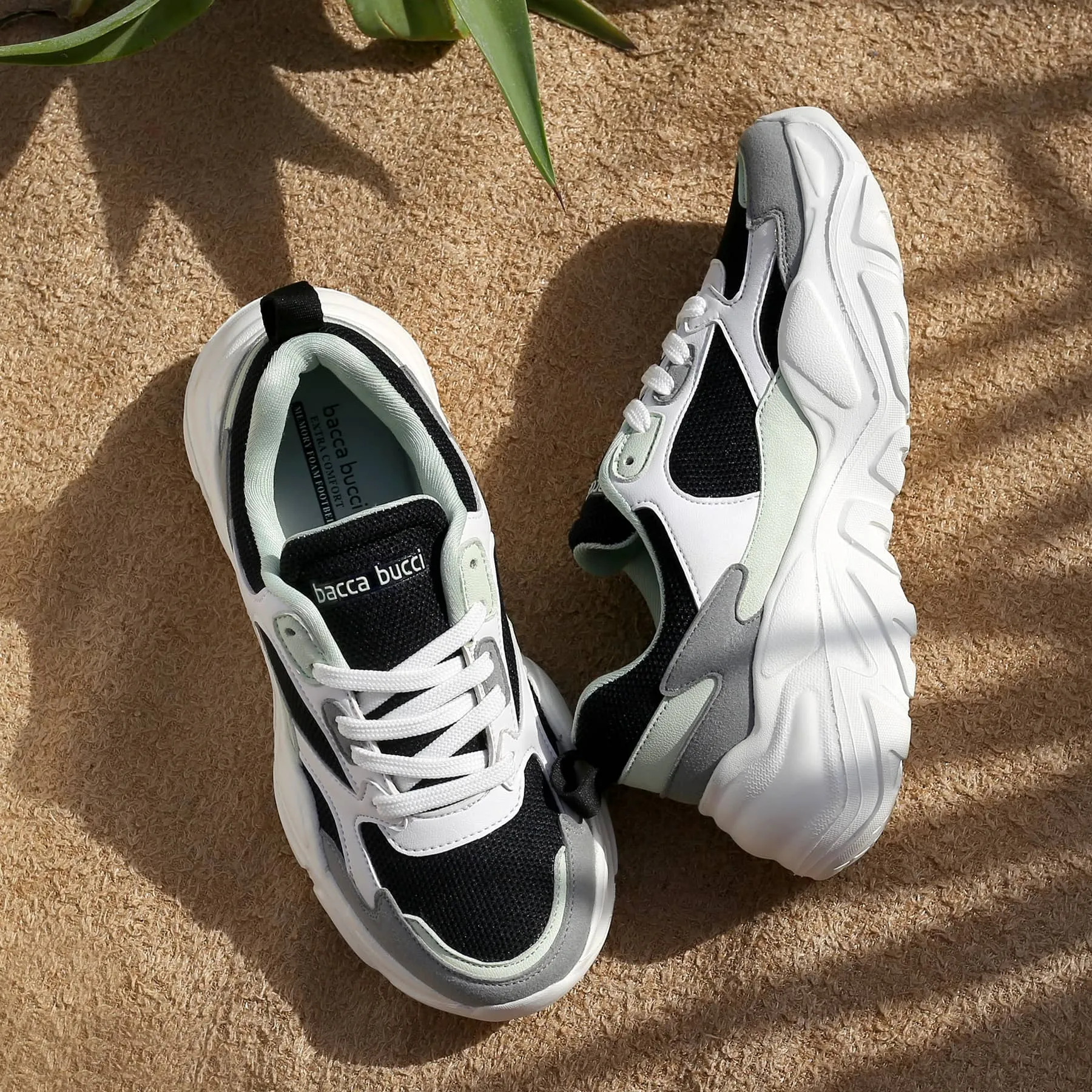 Bacca Bucci SPARK Low-Top Plateau-Sneaker im ColorBlock-Design für Damen | StreetWear Chunky Sneakers