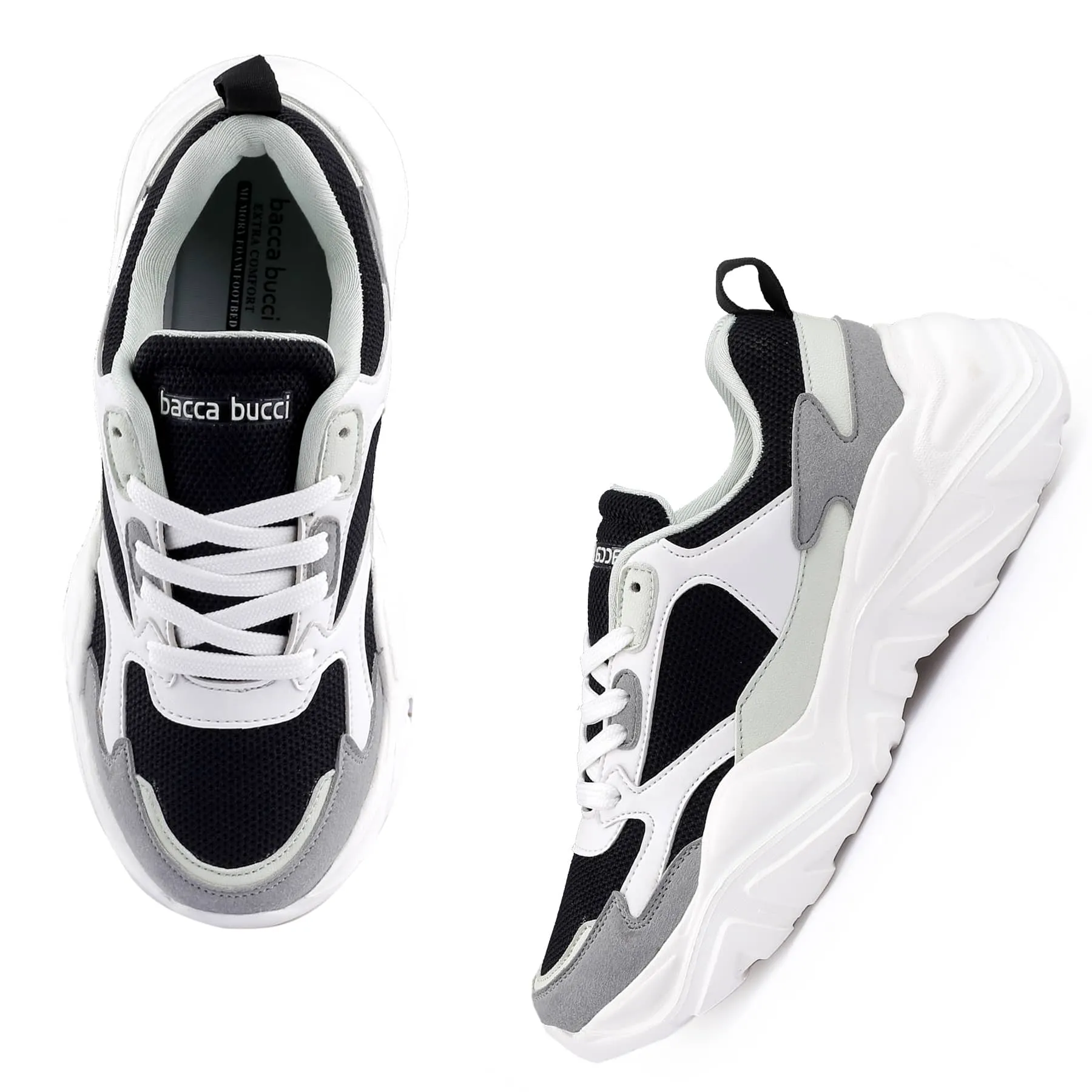 Bacca Bucci SPARK Low-Top Plateau-Sneaker im ColorBlock-Design für Damen | StreetWear Chunky Sneakers
