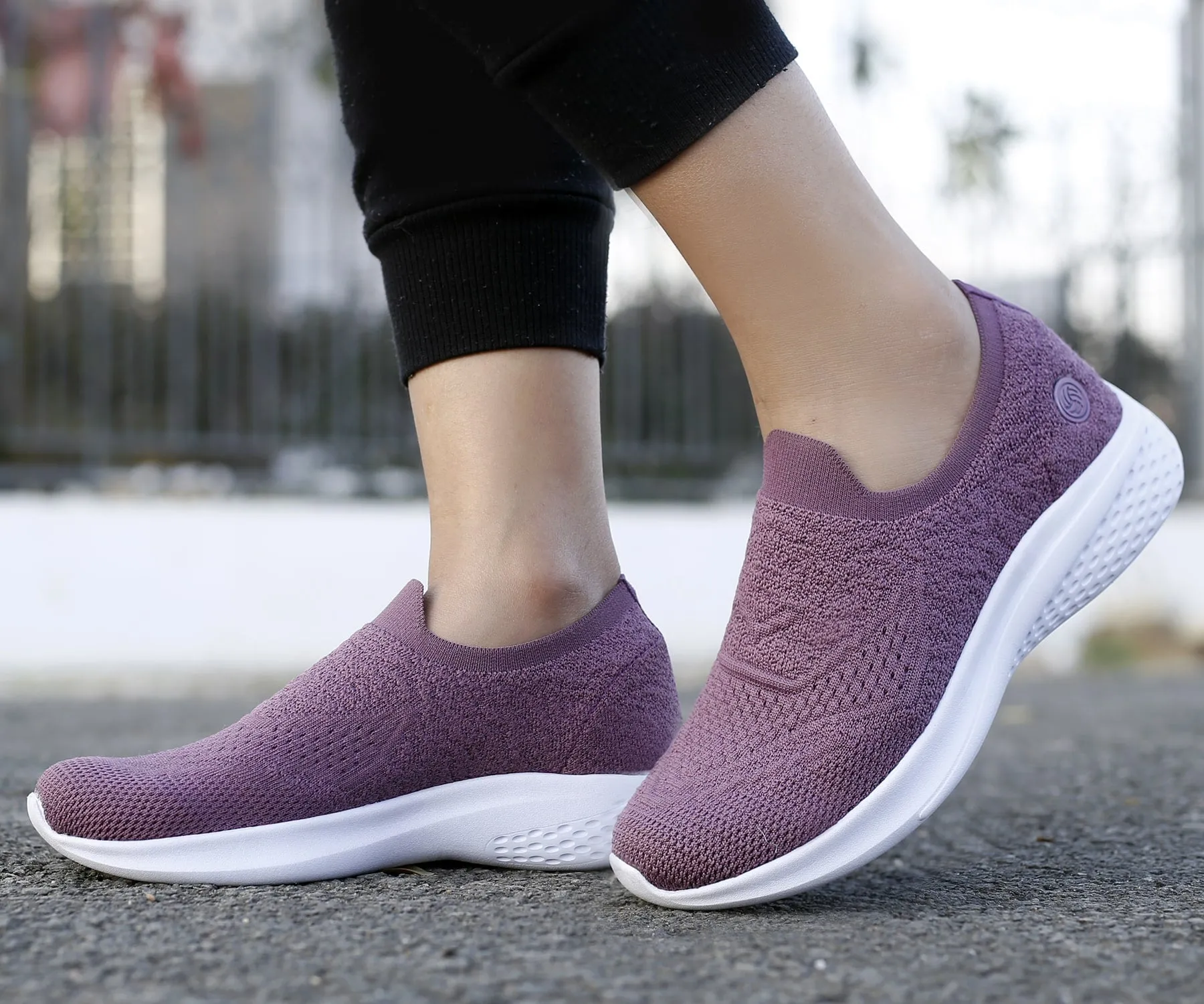 Bacca Bucci Damen WALKER Schlupf-Schuhe Atmungsaktive Mesh-Sportschuhe Sneaker