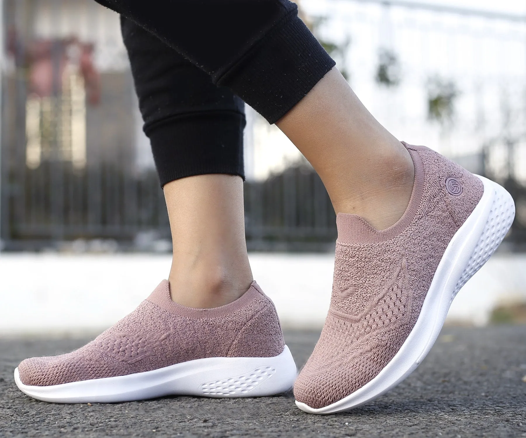 Bacca Bucci Damen WALKER Schlupf-Schuhe Atmungsaktive Mesh-Sportschuhe Sneaker