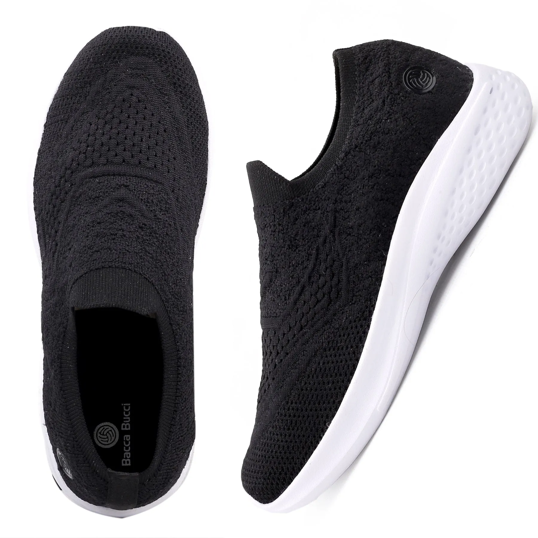 Bacca Bucci Damen WALKER Schlupf-Schuhe Atmungsaktive Mesh-Sportschuhe Sneaker