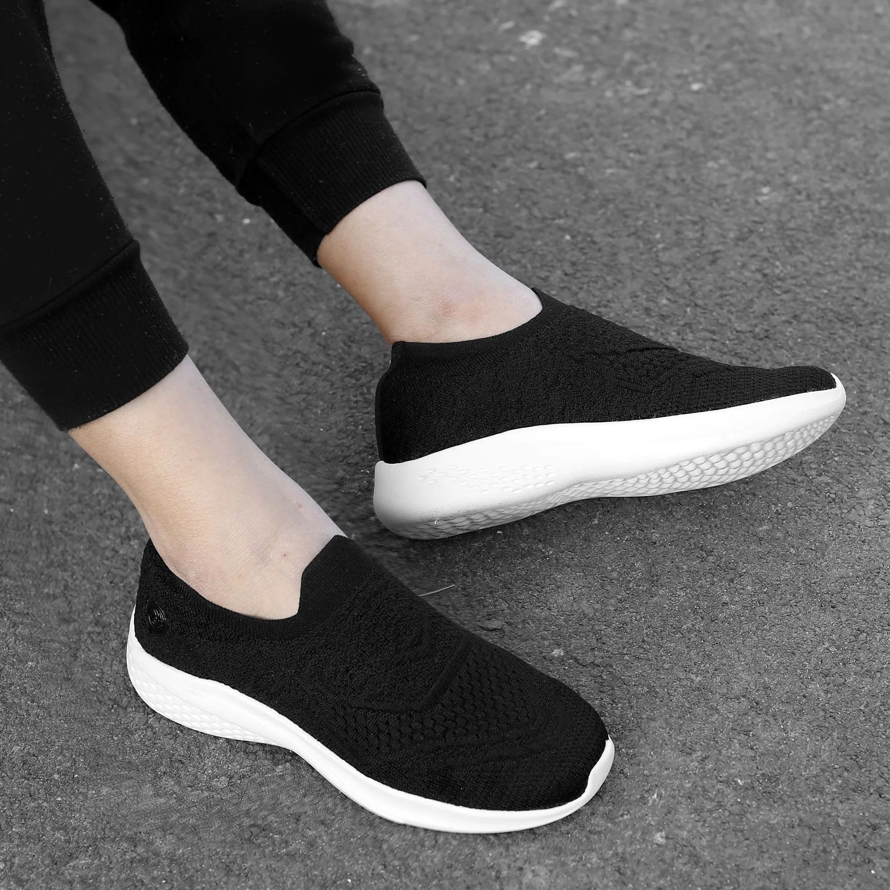 Bacca Bucci Damen WALKER Schlupf-Schuhe Atmungsaktive Mesh-Sportschuhe Sneaker