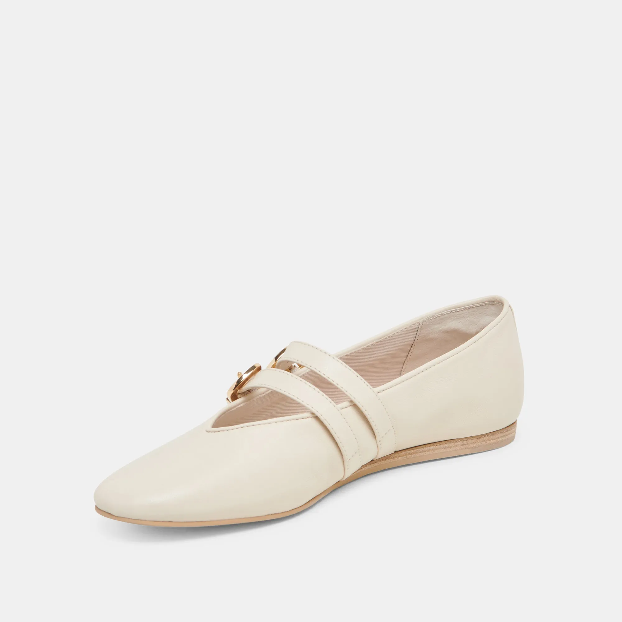 BAYLEE BALLETTFLATS IN ELFENBEIN LEDER