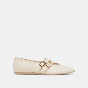 BAYLEE BALLETTFLATS IN ELFENBEIN LEDER