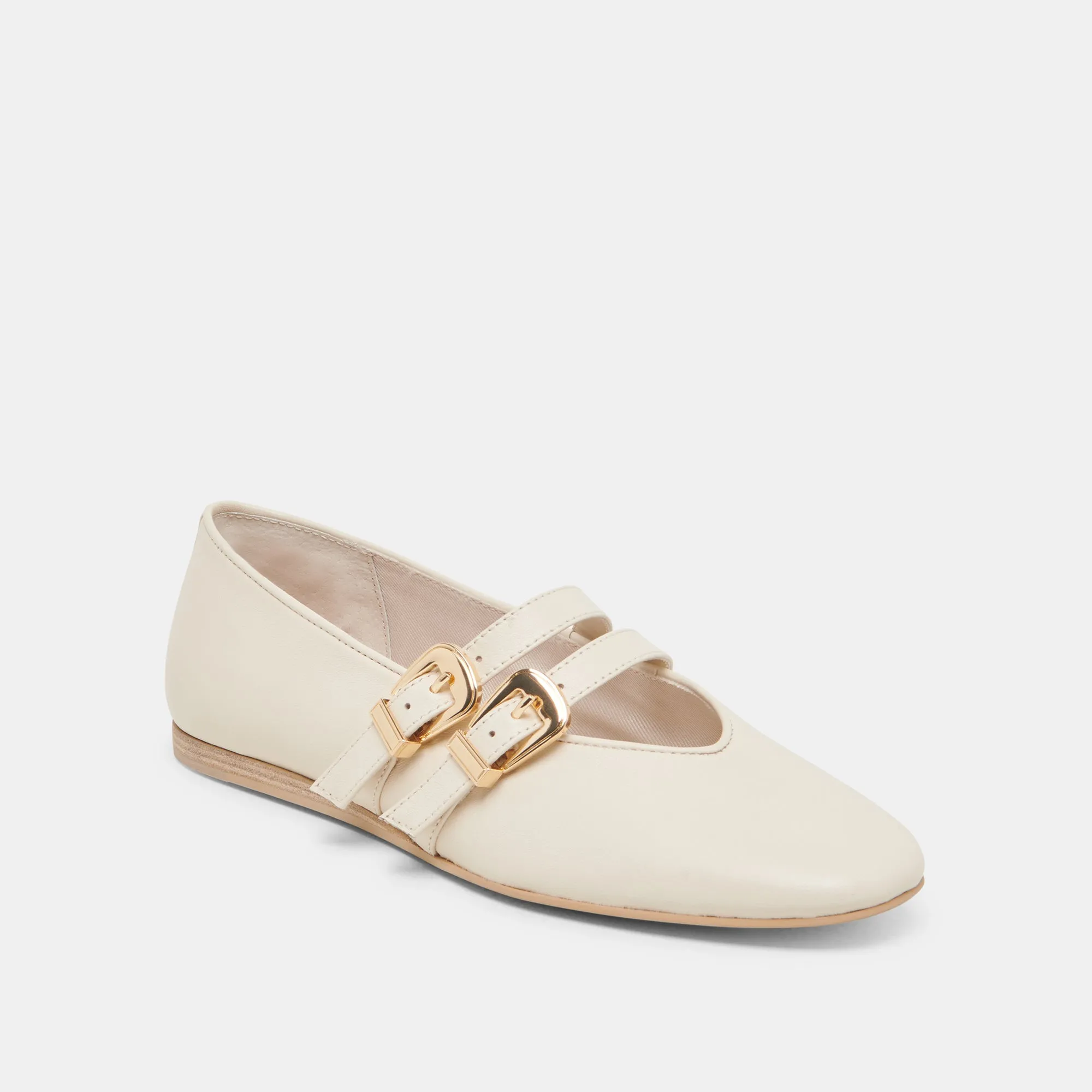 BAYLEE BALLETTFLATS IN ELFENBEIN LEDER