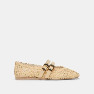BAYLEE SONNENBLUMEN BALLETTFLACHER HELL NATUR MACRAMÉ