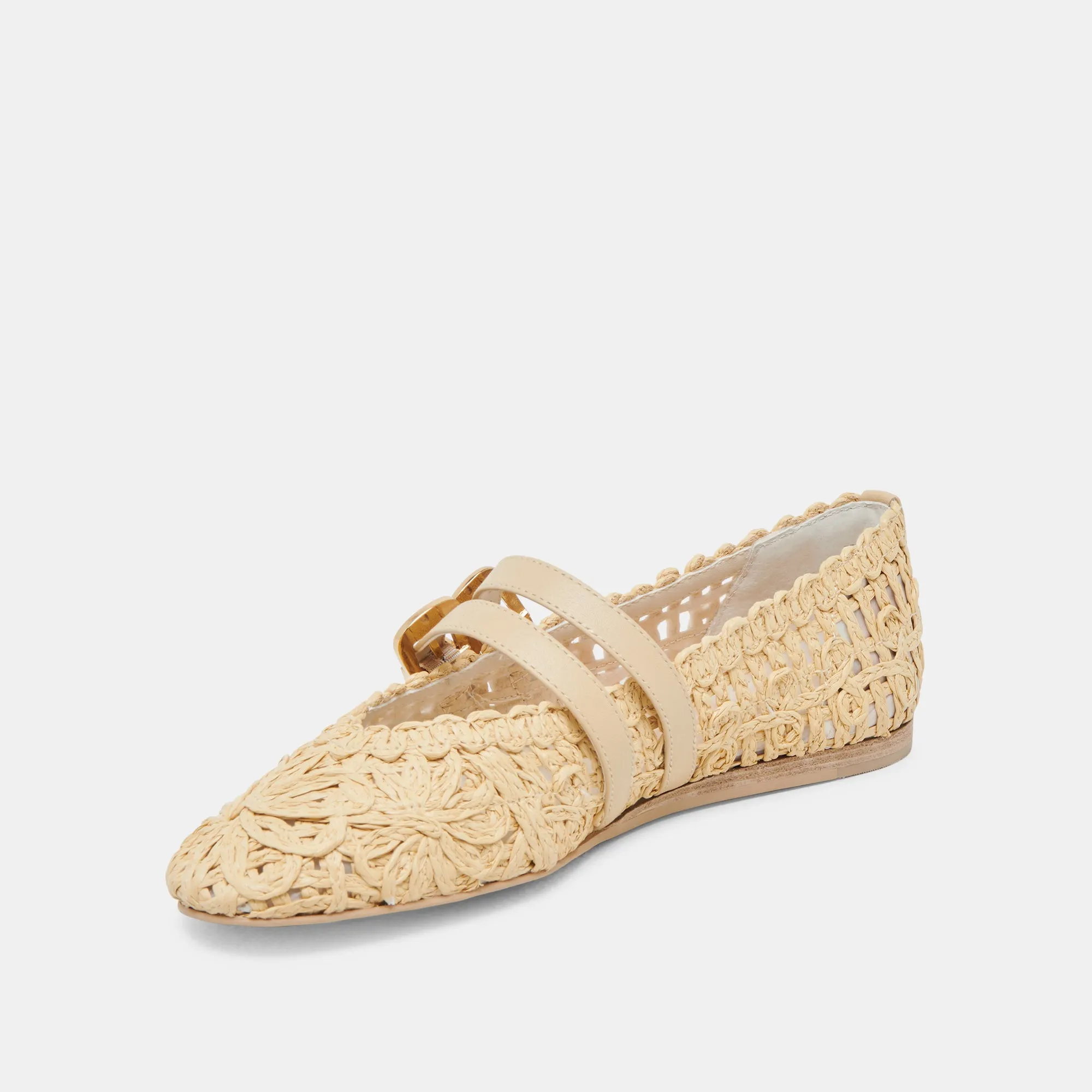 BAYLEE SONNENBLUMEN BREITE BALLETTFLACHER HELL NATUR MACRAMÉ