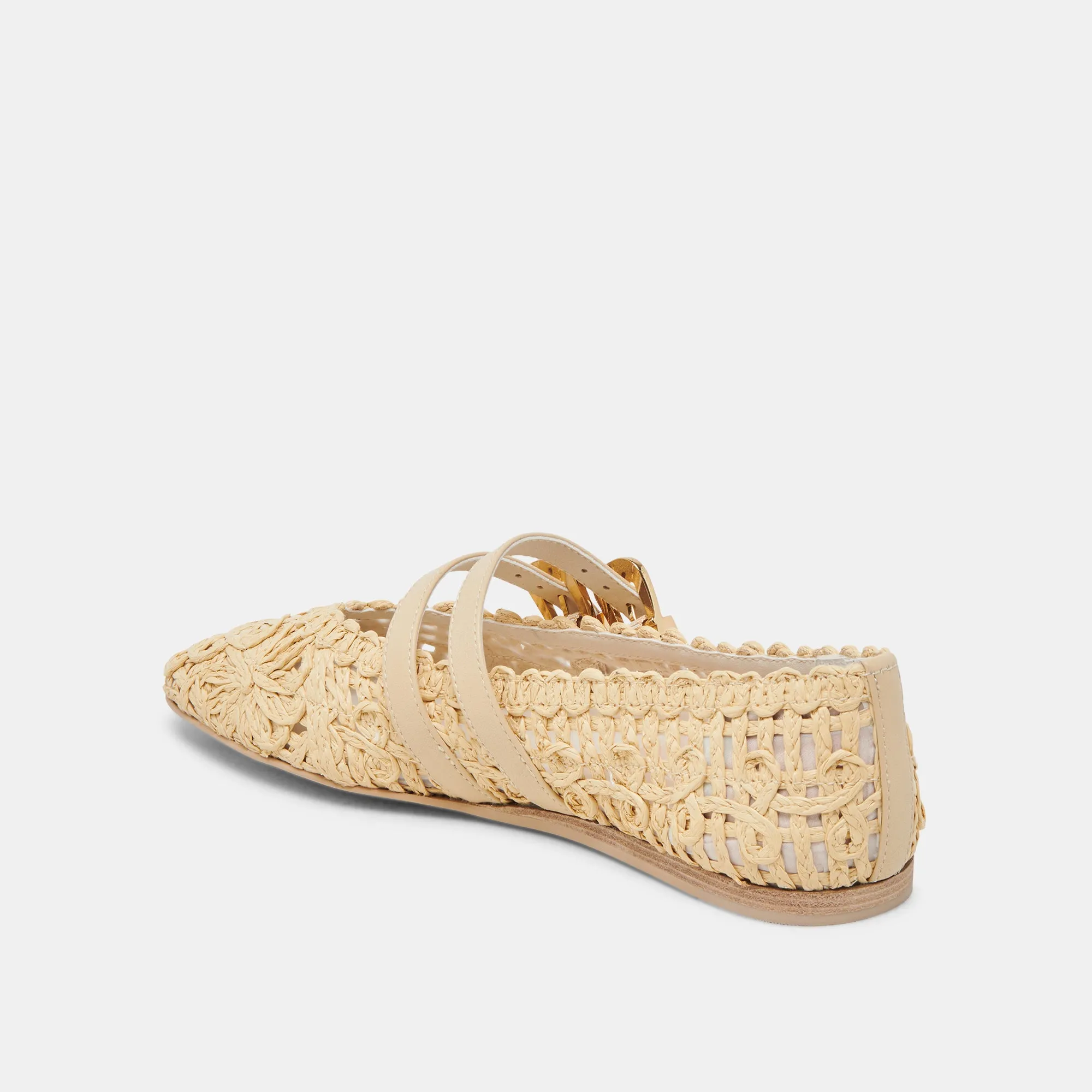 BAYLEE SONNENBLUMEN BREITE BALLETTFLACHER HELL NATUR MACRAMÉ
