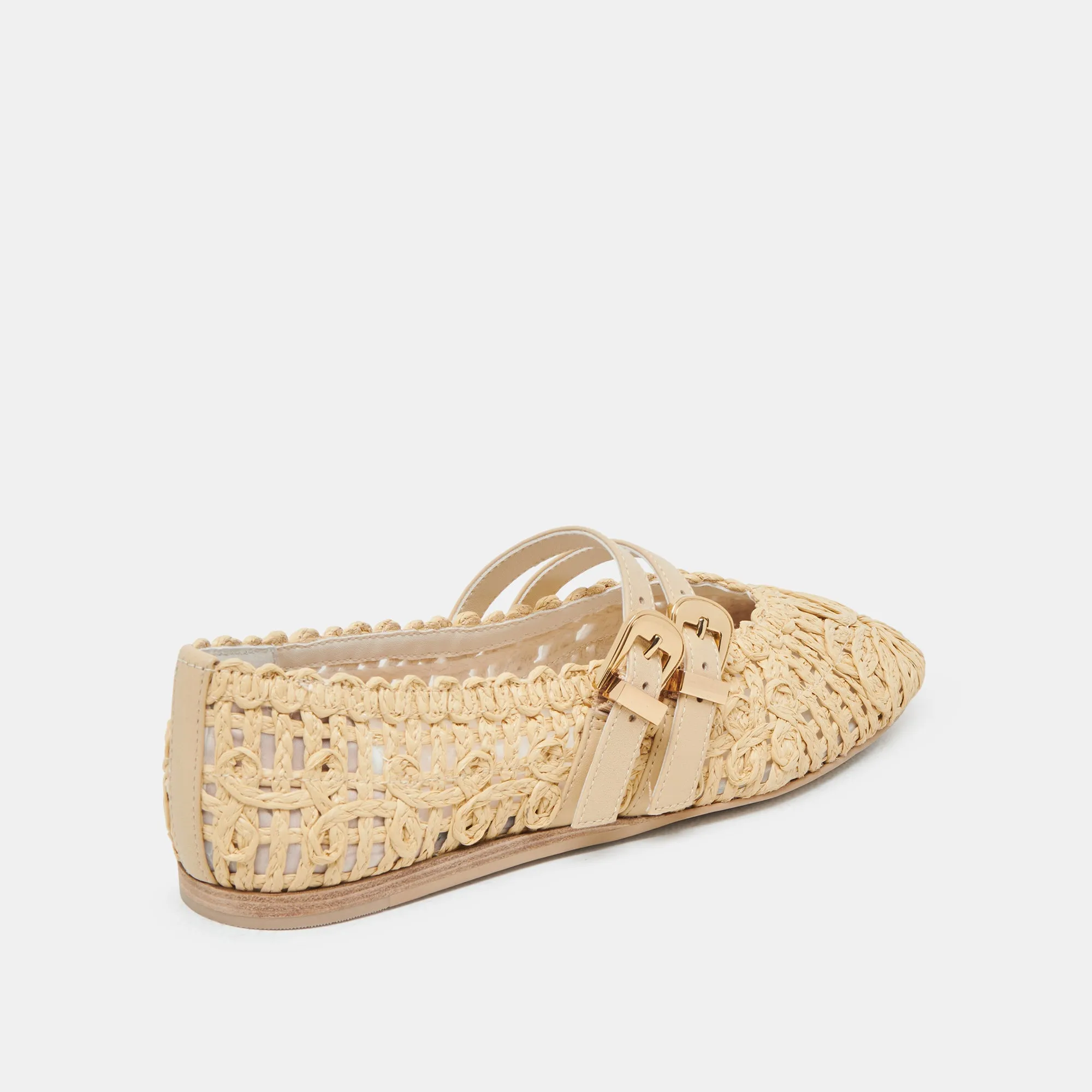 BAYLEE SONNENBLUMEN BREITE BALLETTFLACHER HELL NATUR MACRAMÉ