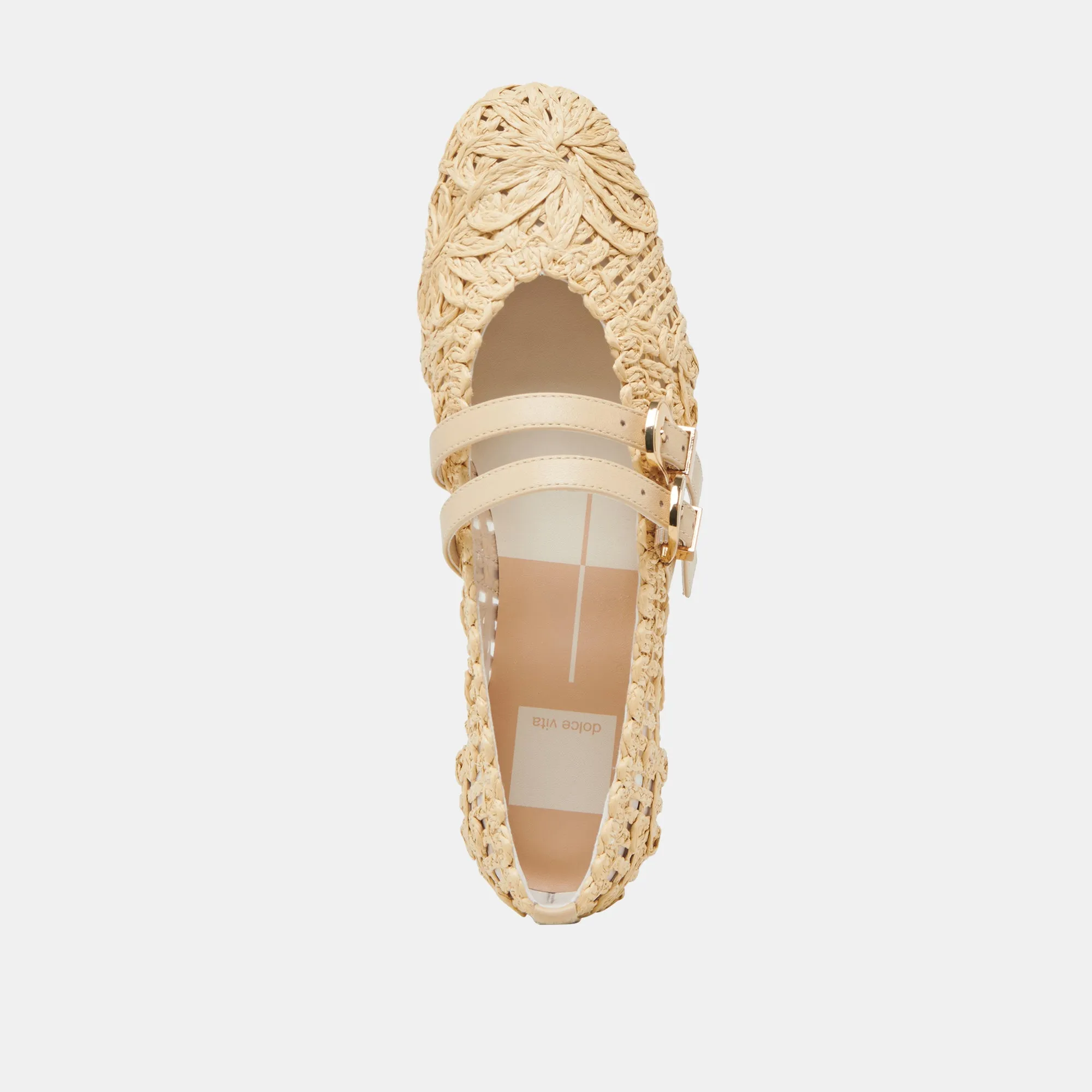 BAYLEE SONNENBLUMEN BREITE BALLETTFLACHER HELL NATUR MACRAMÉ