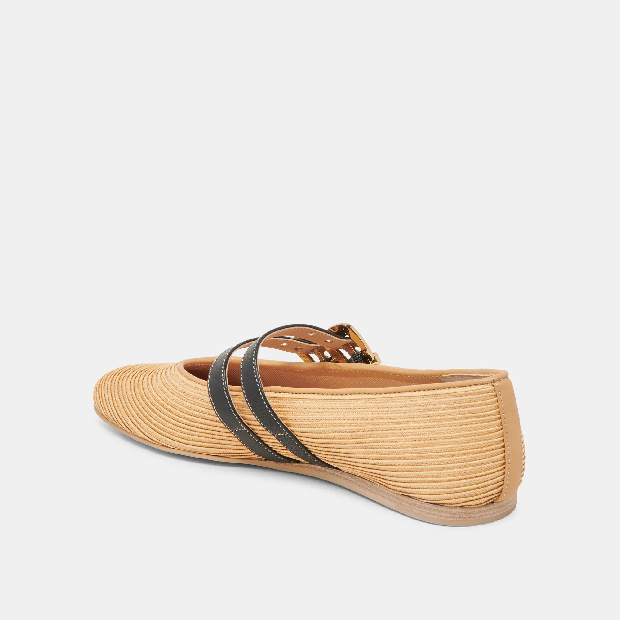 BAYLEE WEITE BALLETTFLATS IN NATURRAFFIA
