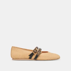 BAYLEE WEITE BALLETTFLATS IN NATURRAFFIA