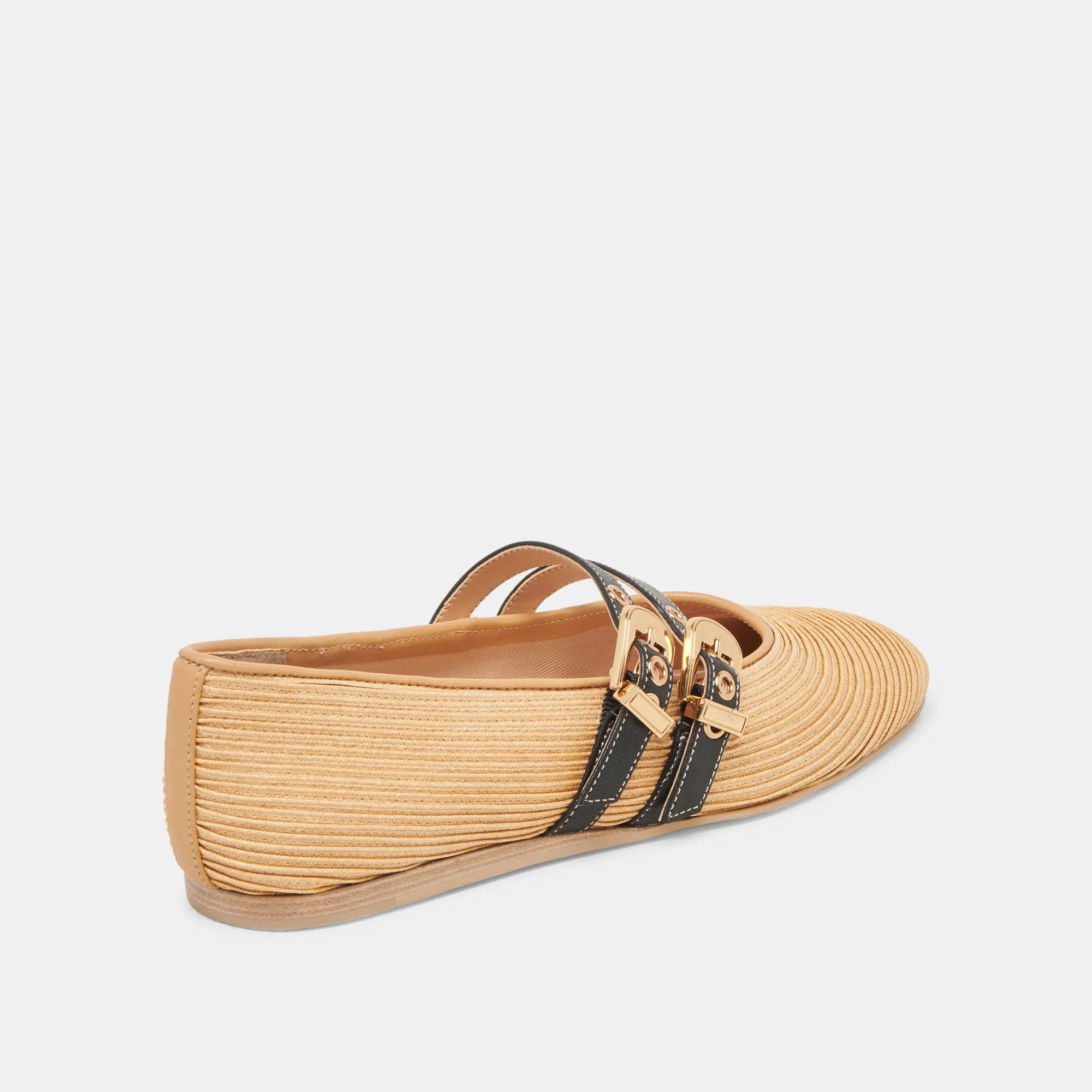 BAYLEE WEITE BALLETTFLATS IN NATURRAFFIA
