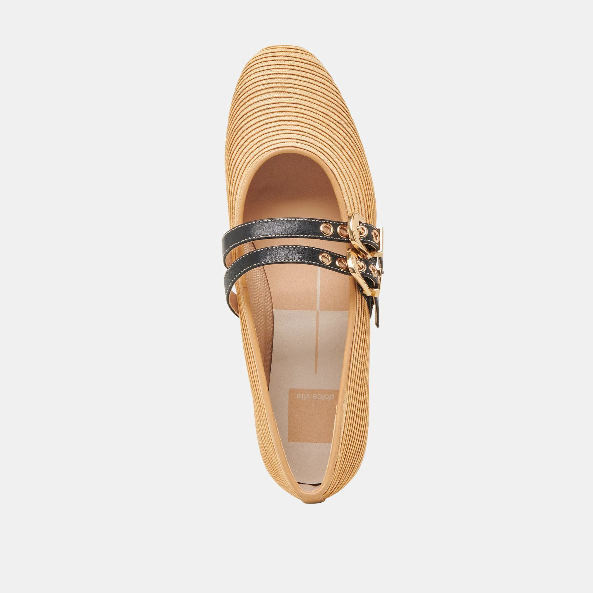BAYLEE WEITE BALLETTFLATS IN NATURRAFFIA