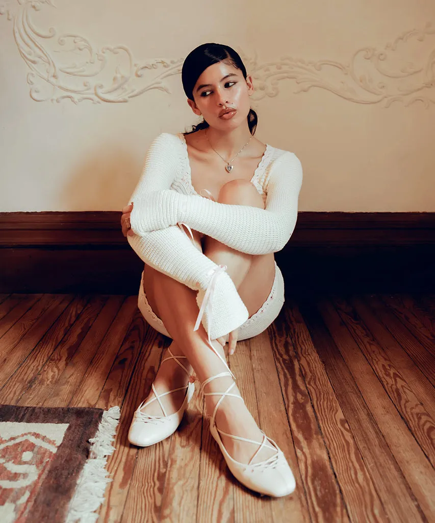BEATE BALLETTFLATS HELLROSA LEDER