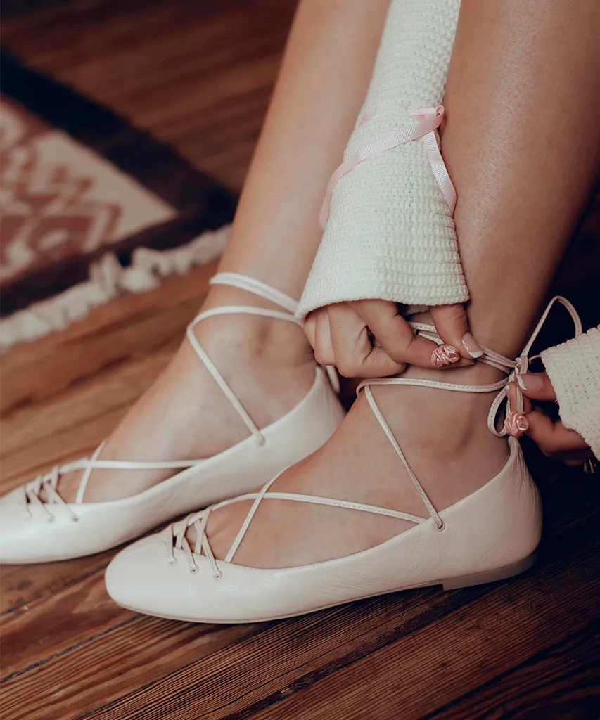 BEATE BALLETTFLATS HELLROSA LEDER