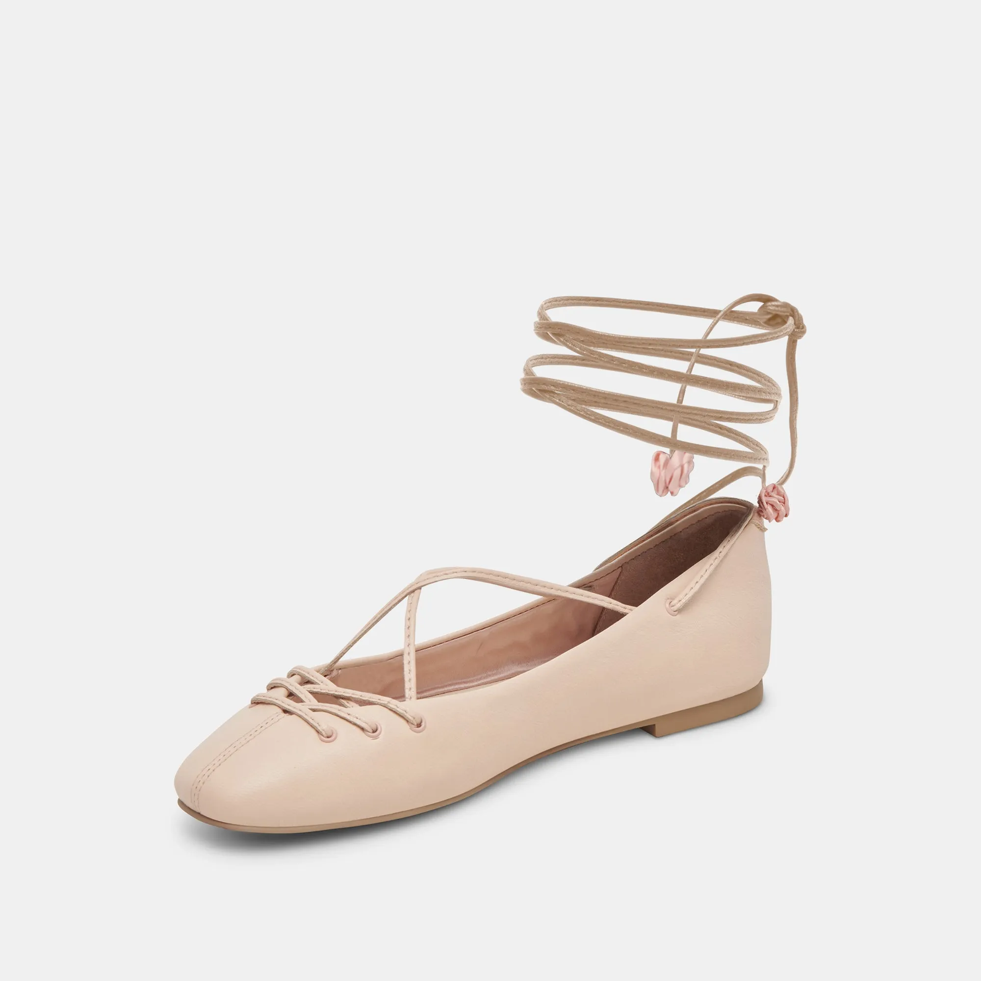 BEATE BALLETTFLATS HELLROSA LEDER