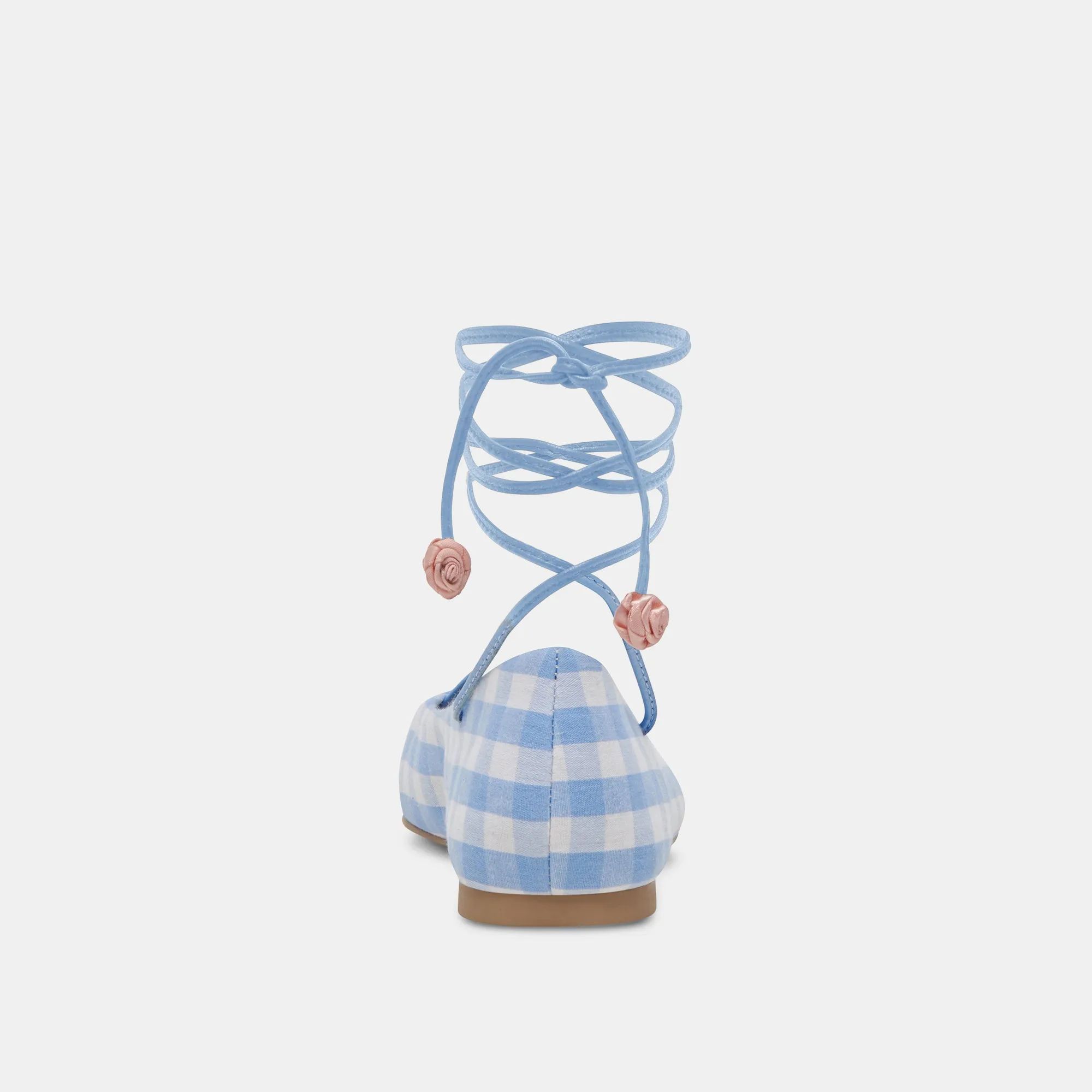 BEATE BALLETTFLATS WEIß BLAU GINGHAM