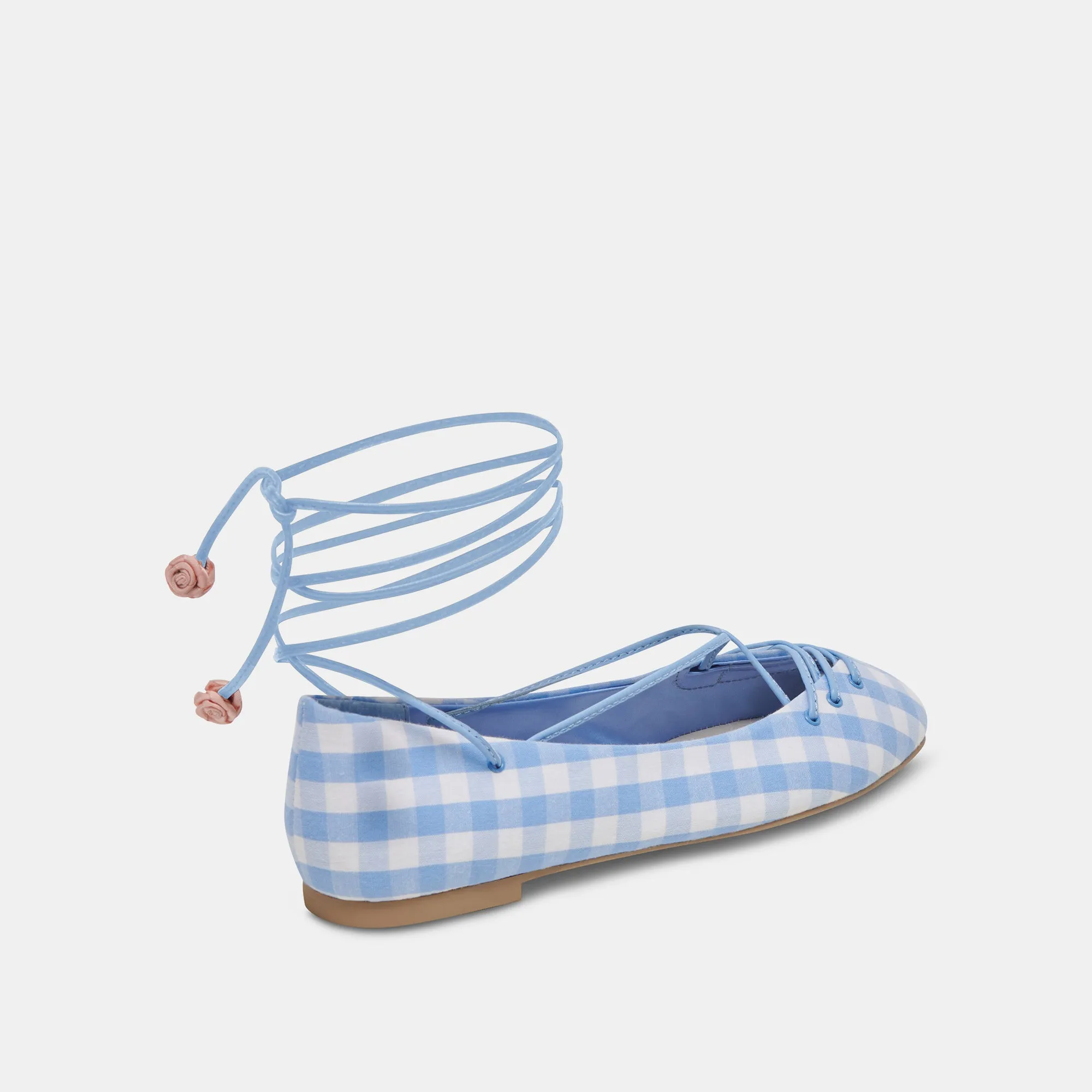 BEATE BALLETTFLATS WEIß BLAU GINGHAM