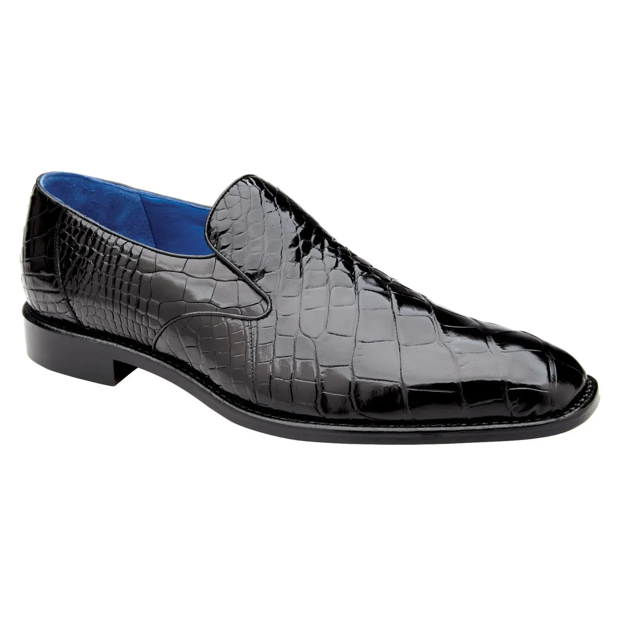 Belvedere Exotische Leder-Schuhe Belvedere Genova in Schwarz Echte Amerikanische Alligator-Loafer