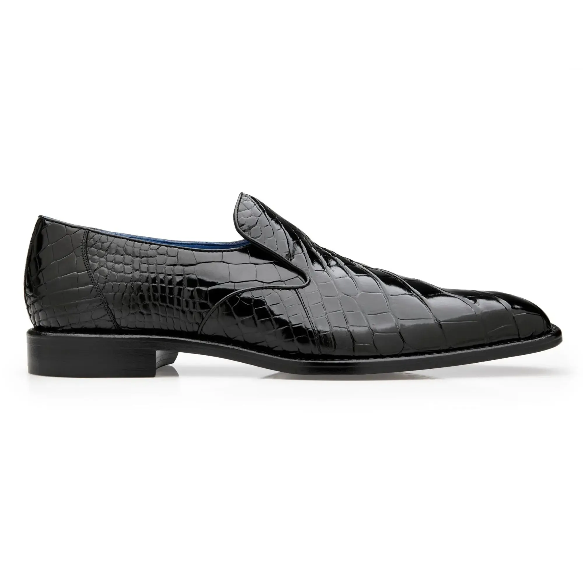 Belvedere Exotische Leder-Schuhe Belvedere Genova in Schwarz Echte Amerikanische Alligator-Loafer