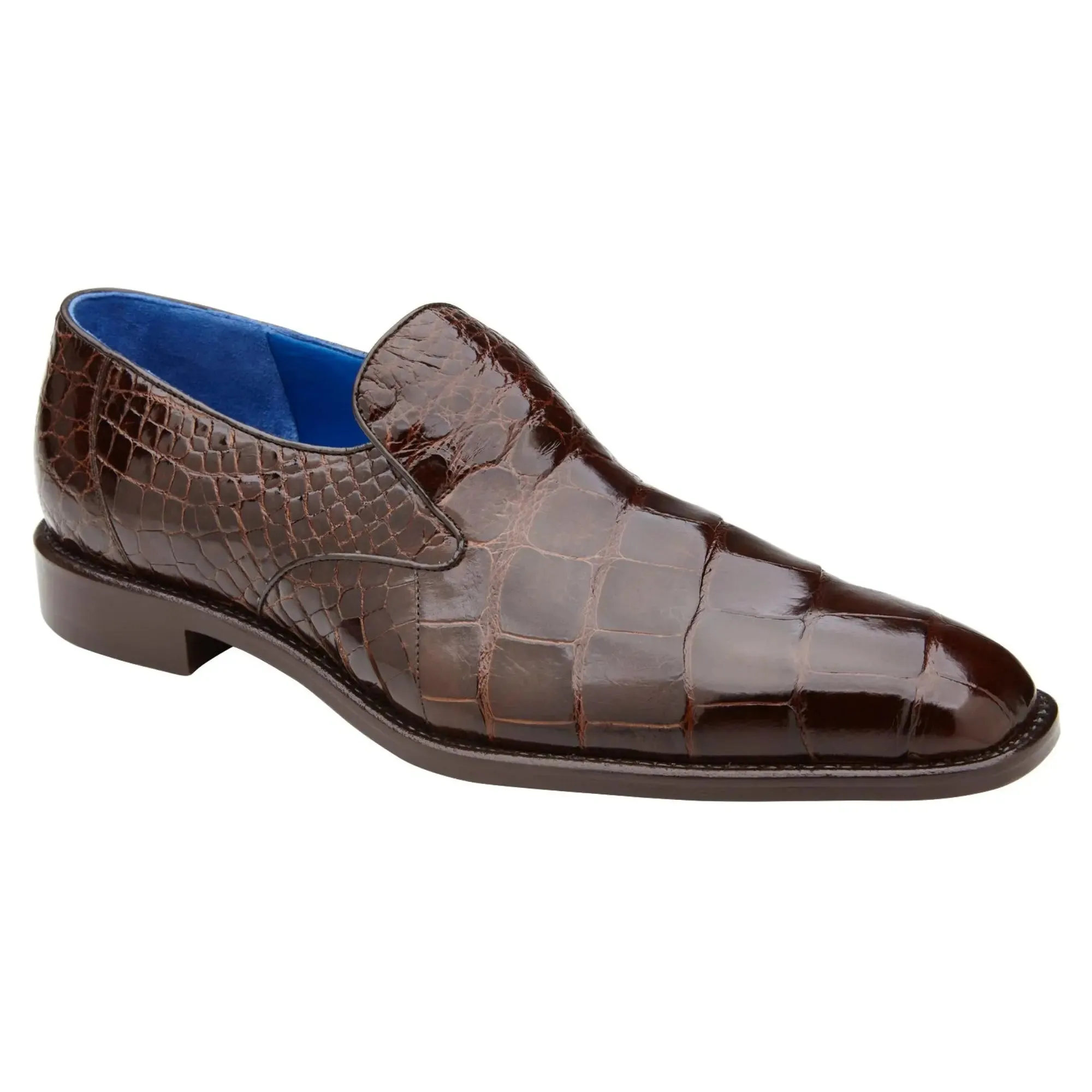 Belvedere Exotische Leder-Schuhe Belvedere Genova in Schokoladenbraun Echte Amerikanische Alligator-Loafers